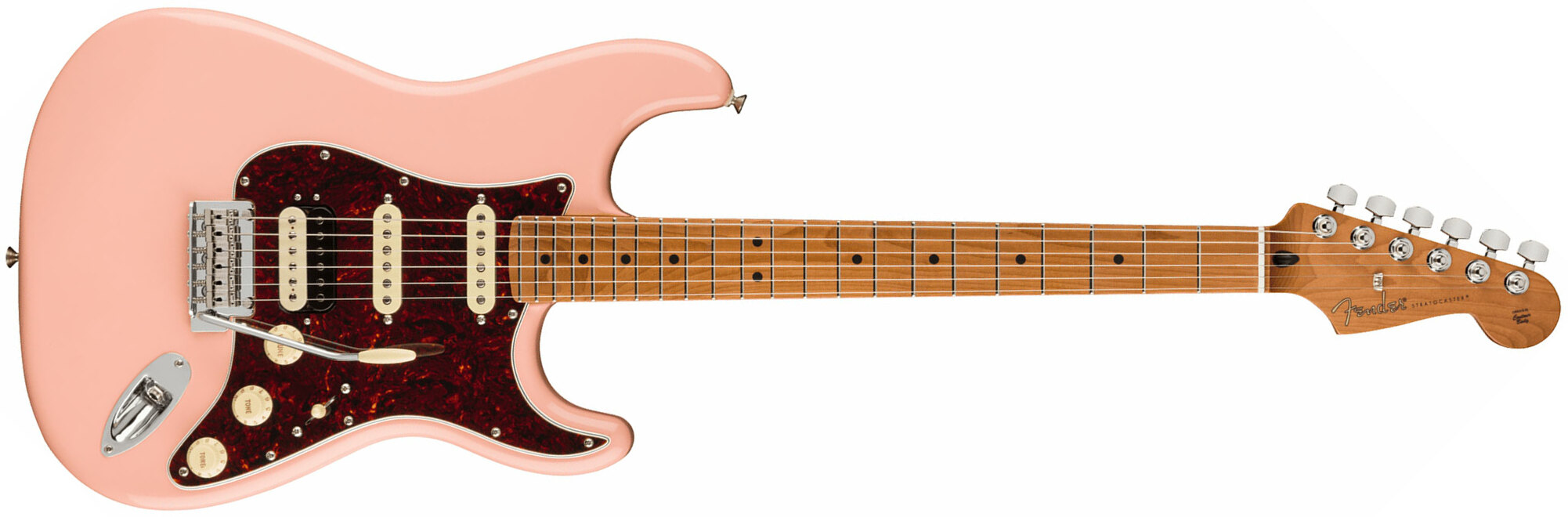 Fender Strat Player Roasted Neck Ltd Mex Hss Trem Mn - Shell Pink - Str shape electric guitar - Main picture