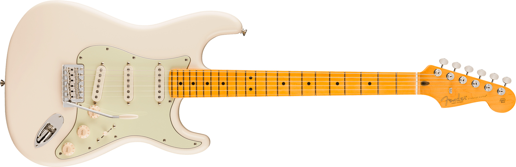 Fender Strat Silent System American Pro. Classic Ltd 3s Trem Mn - Olympic White - Str shape electric guitar - Main picture