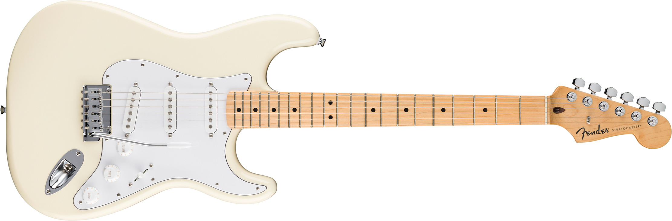 Fender Strat Standard 3s Trem Mn - Olympic White - Str shape electric guitar - Main picture