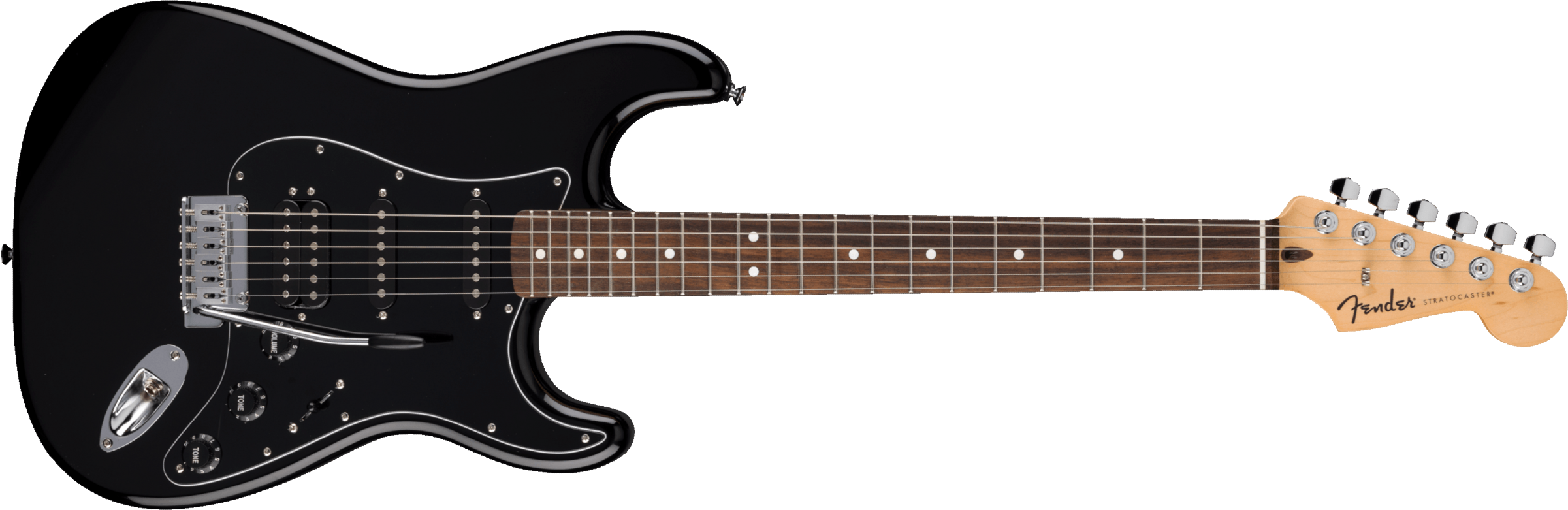 Fender Strat Standard Hss Trem Lau - Black - Str shape electric guitar - Main picture