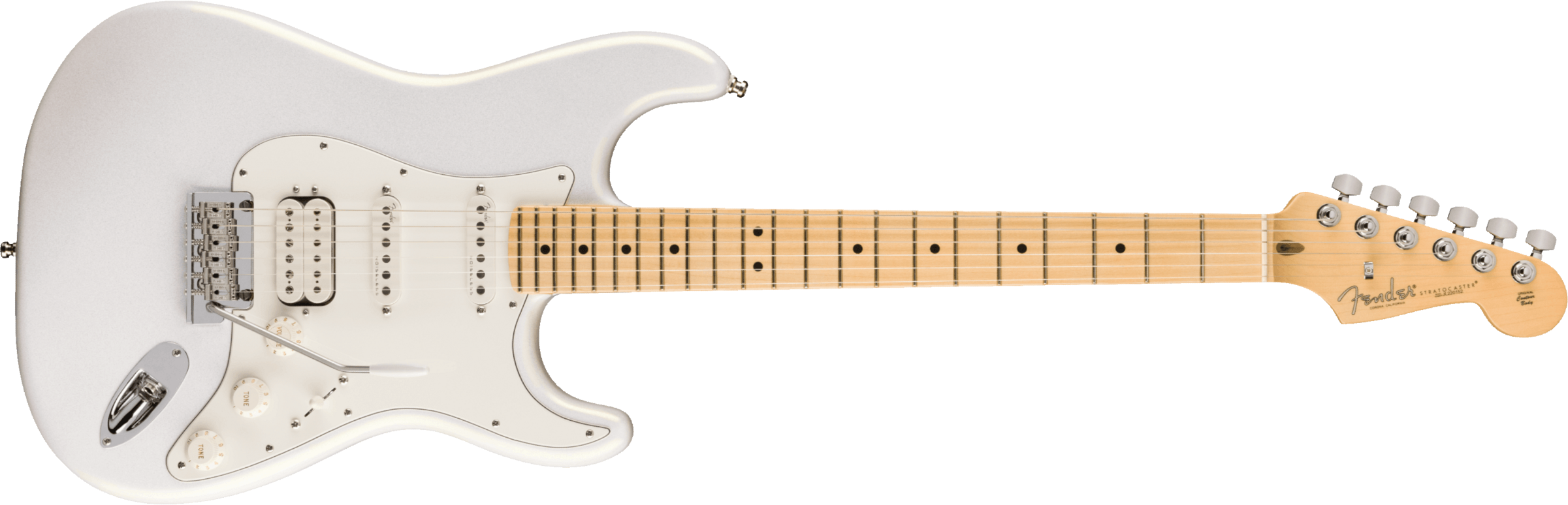 Fender Juanes Strat Trem Hss Mn - Luna White - Str shape electric guitar - Main picture