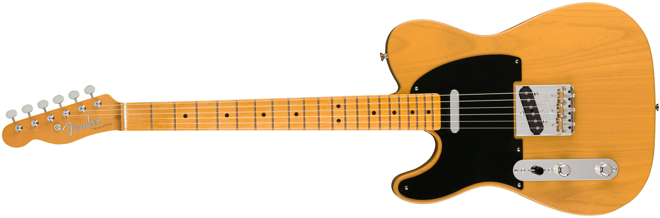 Fender Tele 1951 American Vintage Ii Lh Gaucher 2s Ht Mn - Butterscotch Blonde - Left-handed electric guitar - Main picture