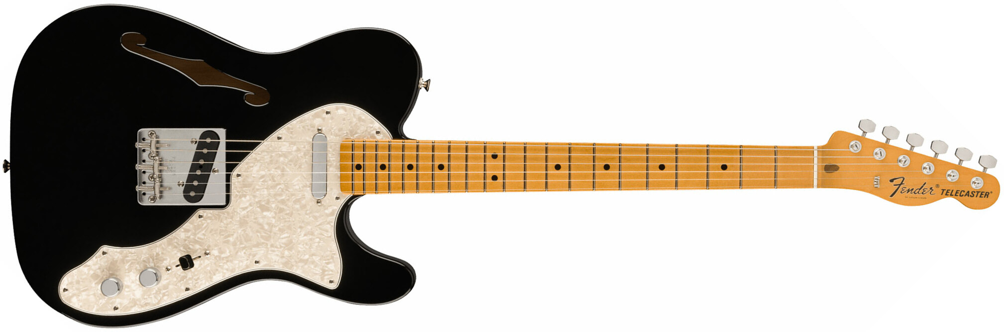 Fender Tele 60s Thinline Vintera 2 Mex 2s Ht Mn - Black - Semi-hollow electric guitar - Main picture