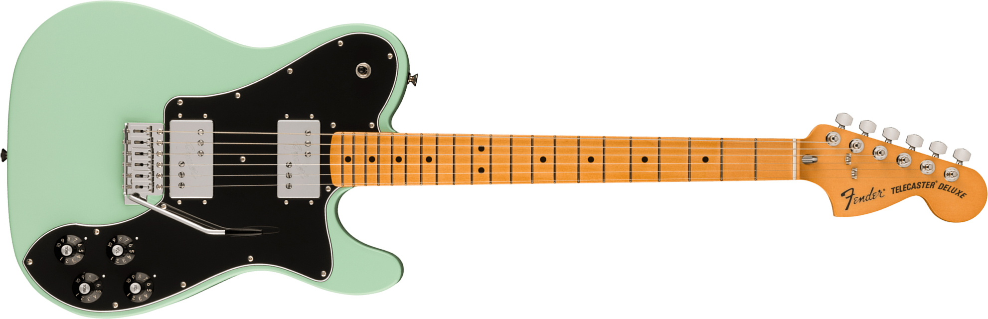 Fender Tele 70s Deluxe Tremolo Vintera 2 Mex 2h Trem Mn - Surf Green - Tel shape electric guitar - Main picture