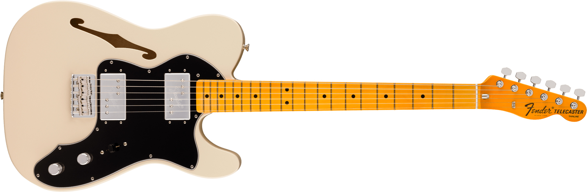 Fender Tele 72 Thinline American Vintage Ii Ltd 2h Ht Mn - Olympic White - Tel shape electric guitar - Main picture
