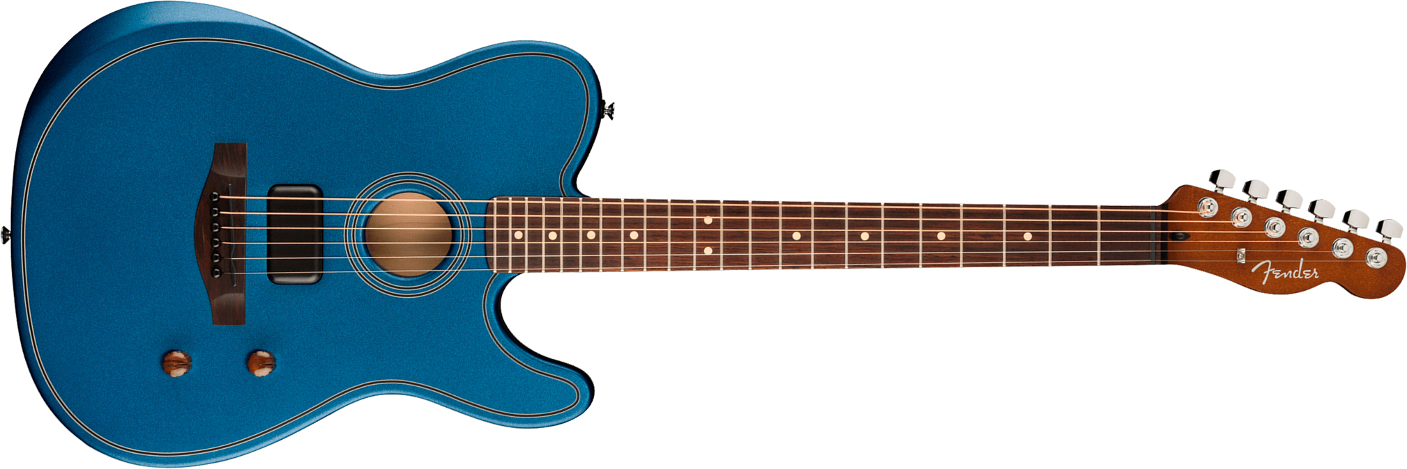 Fender Tele Acoustasonic Standard Ltd Ind Epicea Nyatoh Rw - Lake Placid Blue - Folk guitar - Main picture