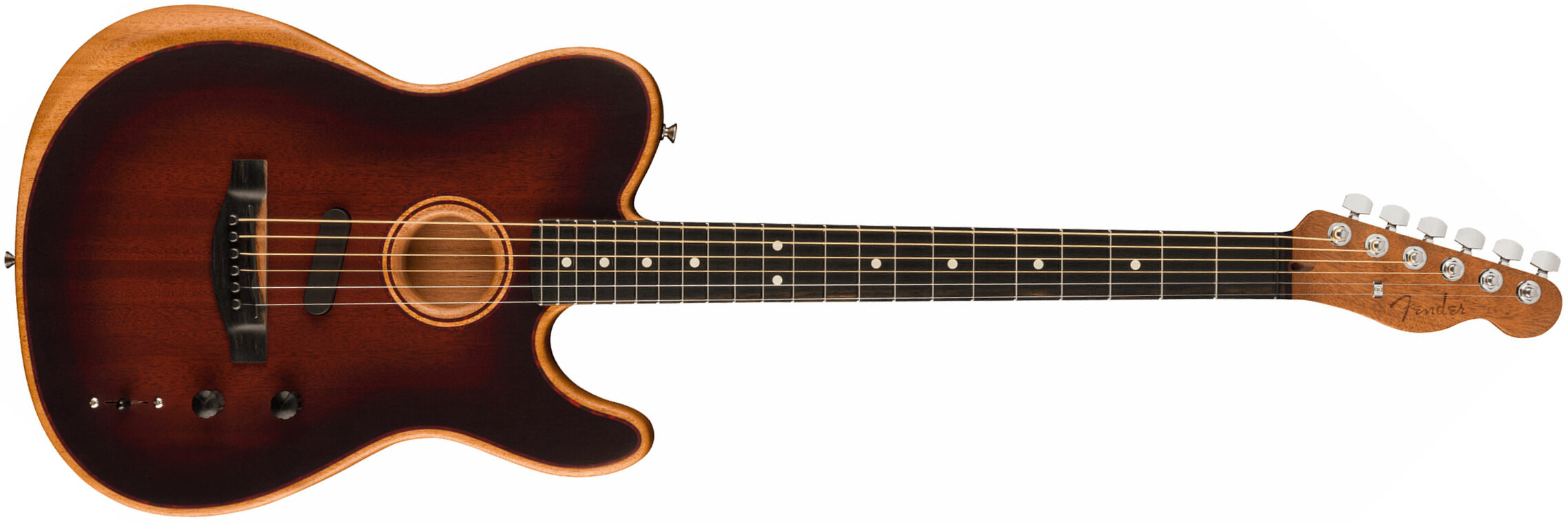 Fender Tele American Acoustasonic All Mahogany Usa Tout Acajou Eb - Bourbon Burst - Electro acoustic guitar - Main picture