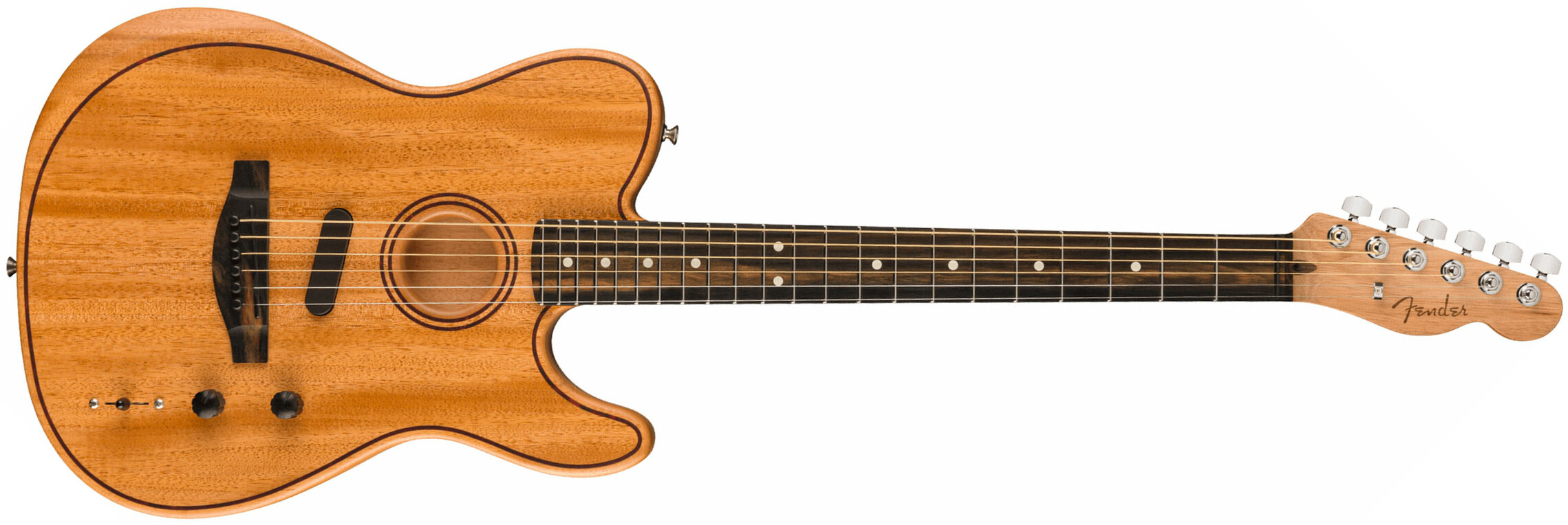 Fender Tele American Acoustasonic All Mahogany Usa Tout Acajou Eb - Natural - Electro acoustic guitar - Main picture
