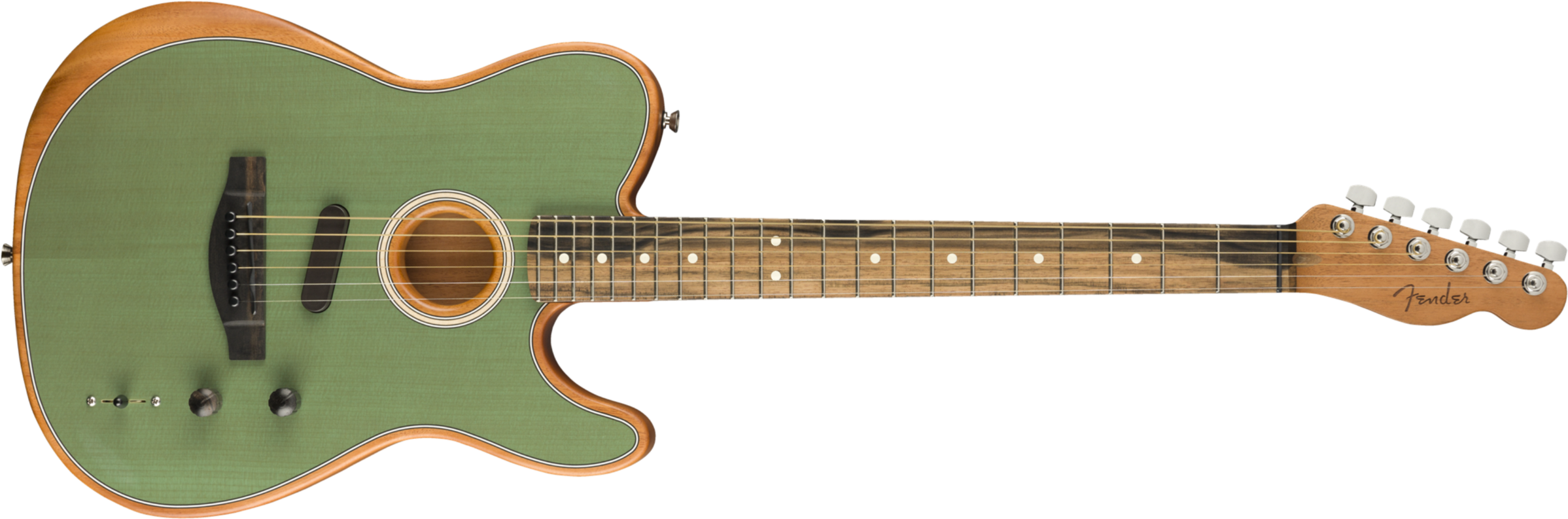 Fender Tele American Acoustasonic Usa Eb - Surf Green - Acoustic guitar & electro - Main picture