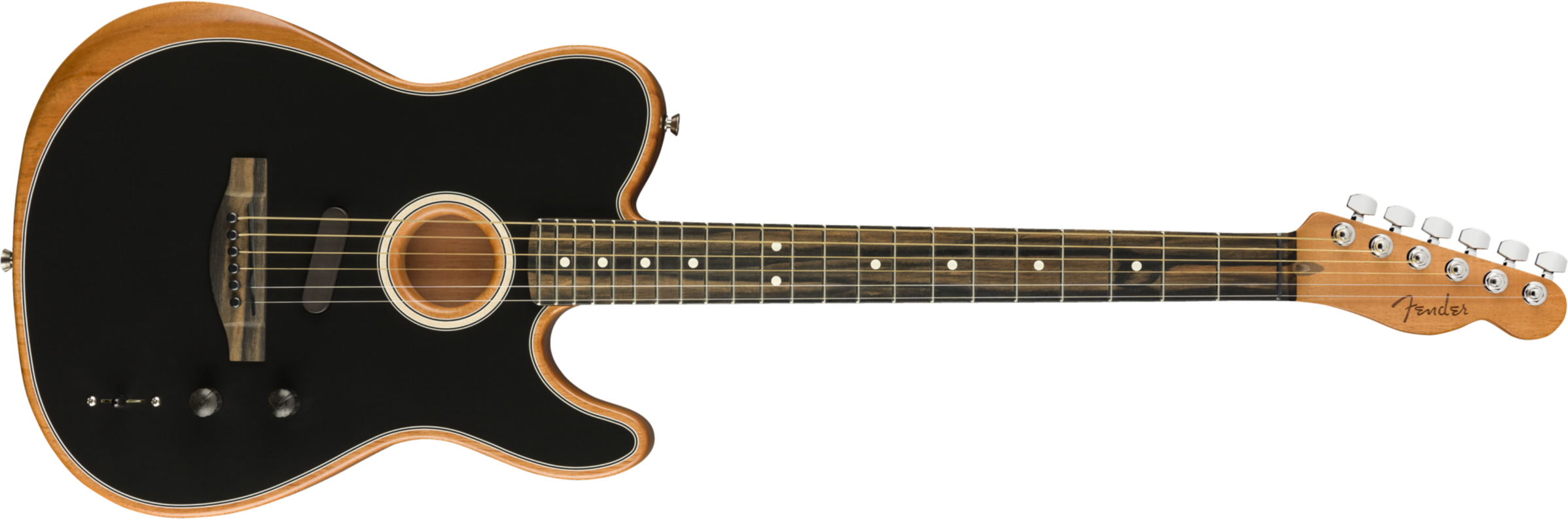 Fender Tele American Acoustasonic Usa Eb - Black - Electro acoustic guitar - Main picture