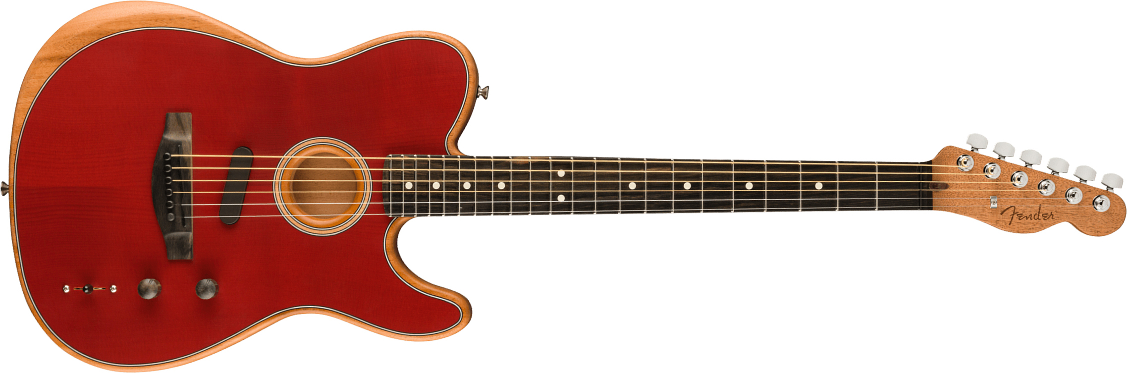 Fender Tele American Acoustasonic Usa Eb - Crimson Red - Electro acoustic guitar - Main picture