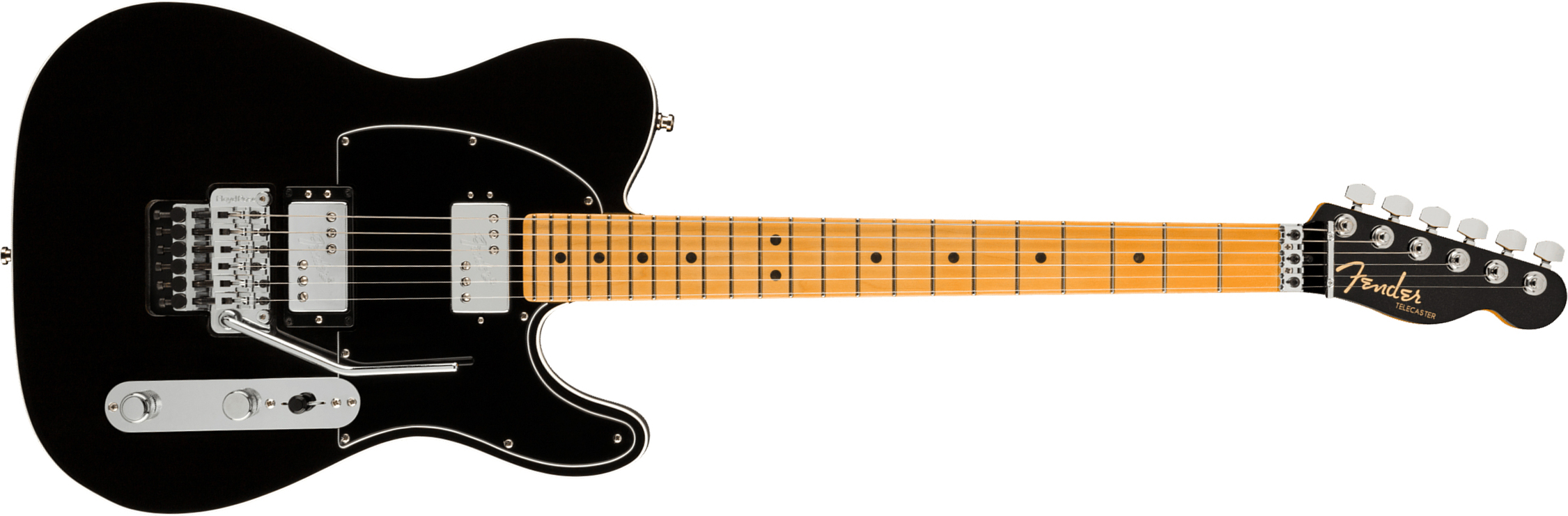 Fender Tele American Ultra Luxe Hh Floyd Rose Usa Fr Mn +etui - Mystic Black - Tel shape electric guitar - Main picture