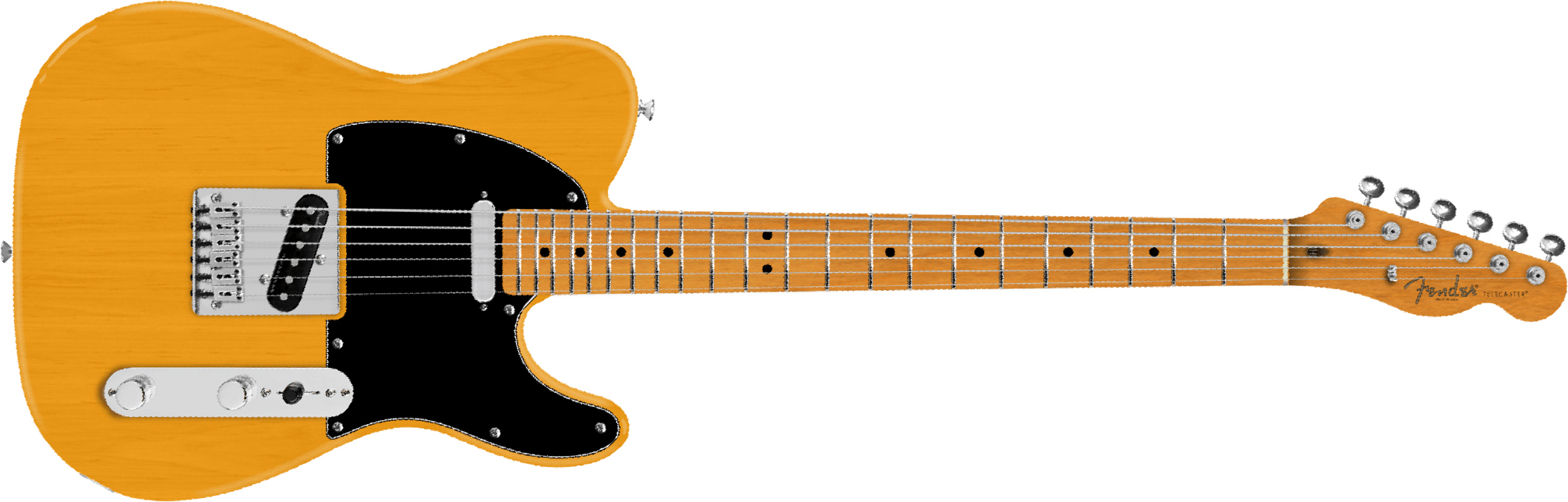 Fender Tele Baritone Player Ii 75th Ann. Mex 2s Ht Mn - Butterscotch Blonde - Tel shape electric guitar - Main picture