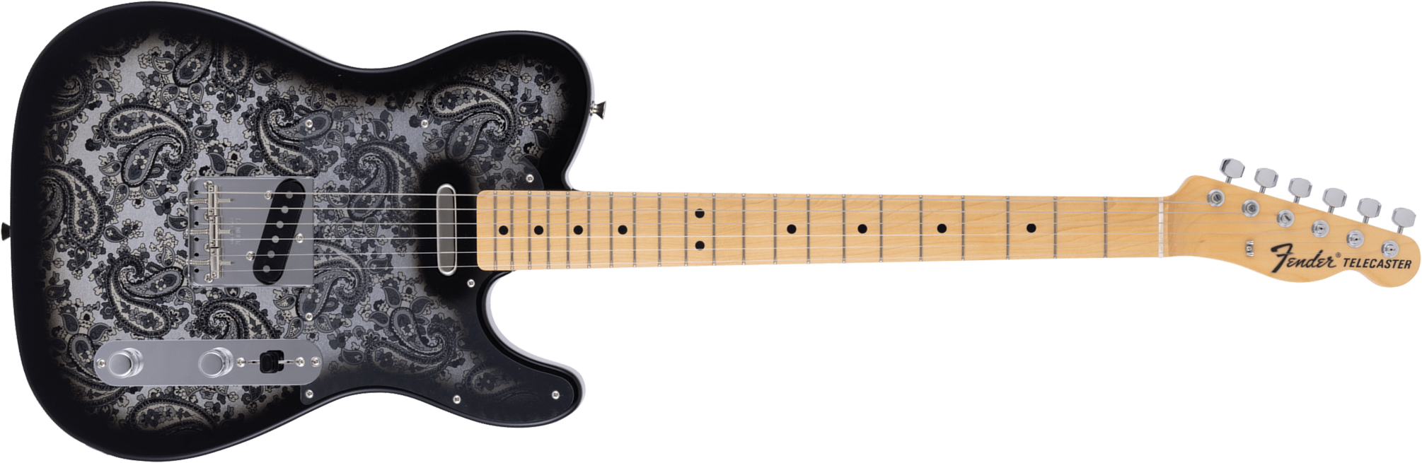 Fender Tele Ltd Jap 2s Ht Mn - Black Paisley - Tel shape electric guitar - Main picture