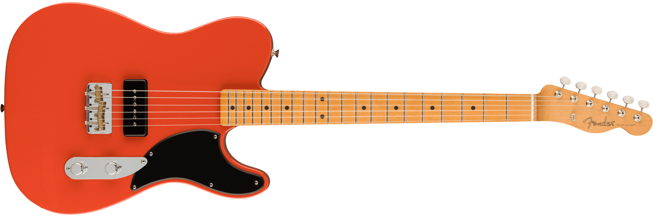 Fender Tele Noventa Mex Mn +housse - Fiesta Red - Tel shape electric guitar - Main picture