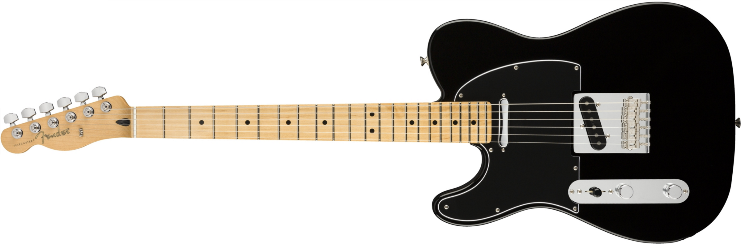 Fender Tele Player Lh Gaucher Mex Ss Mn - Black - Left-handed electric guitar - Main picture
