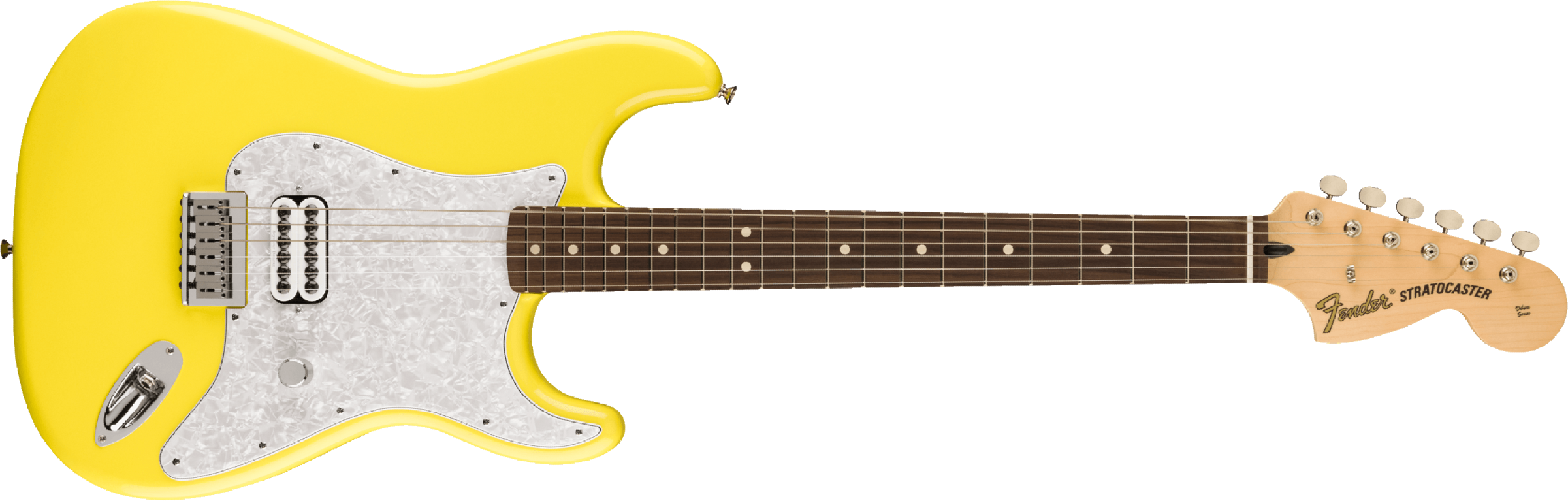 Fender Tom Delonge Ltd Mex Signature 1h Ht Rw - Graffiti Yellow - Str shape electric guitar - Main picture
