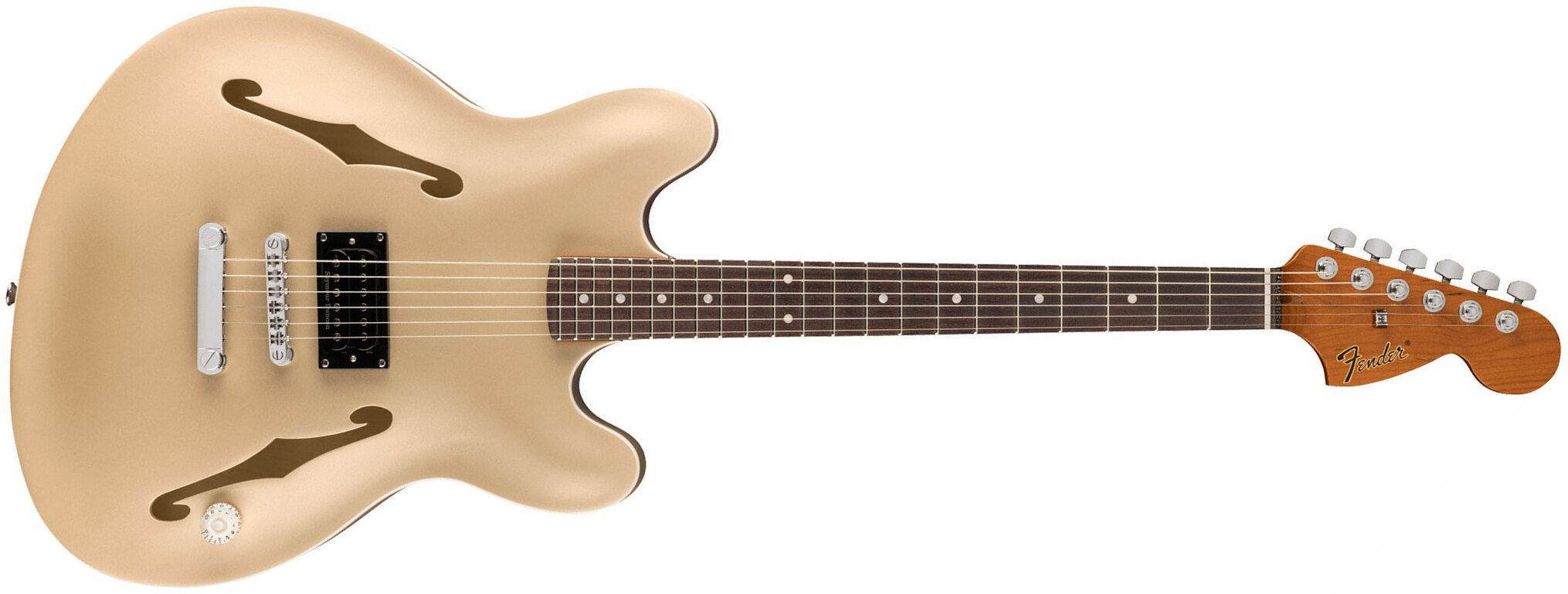 Fender Tom Delonge Starcaster 1h Seymour Duncan Ht Rw - Satin Shoreline Gold - Retro rock electric guitar - Main picture