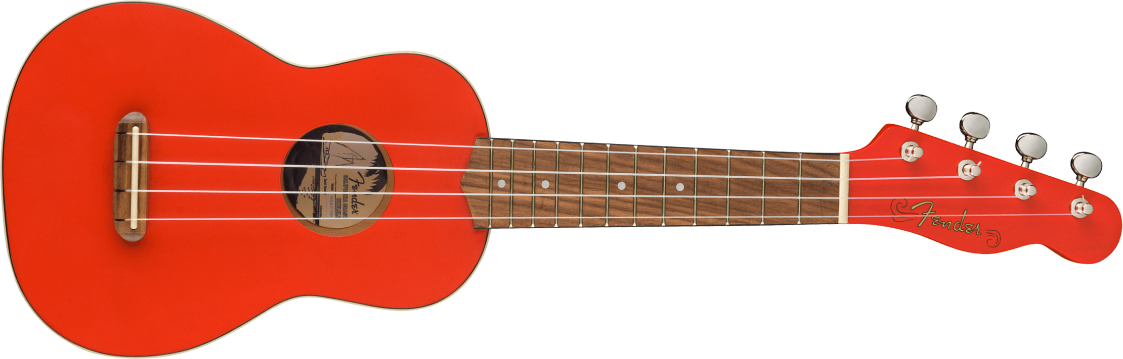 Fender Venice Soprano Uke California Coast Fsr Ltd Nato Wal - Fiesta Red - Ukulele - Main picture