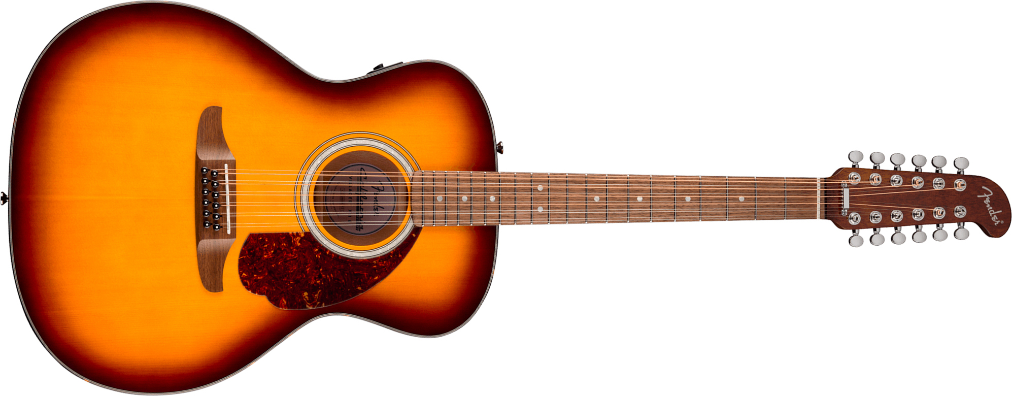 Fender Villager Deluxe E California Orchestra Om 12c Shsc Epicea Acajou Noy - Honey Sunburst - Folk guitar - Main picture