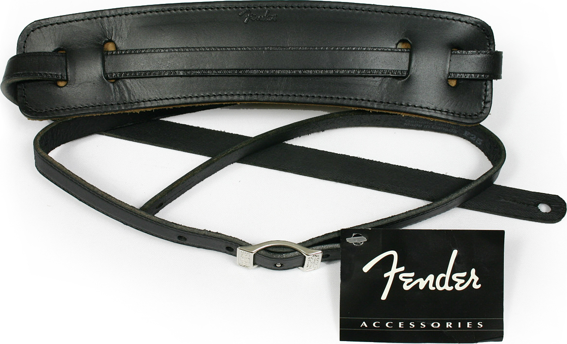 Fender Vintage Deluxe Leather Strap Black - Guitar strap - Main picture