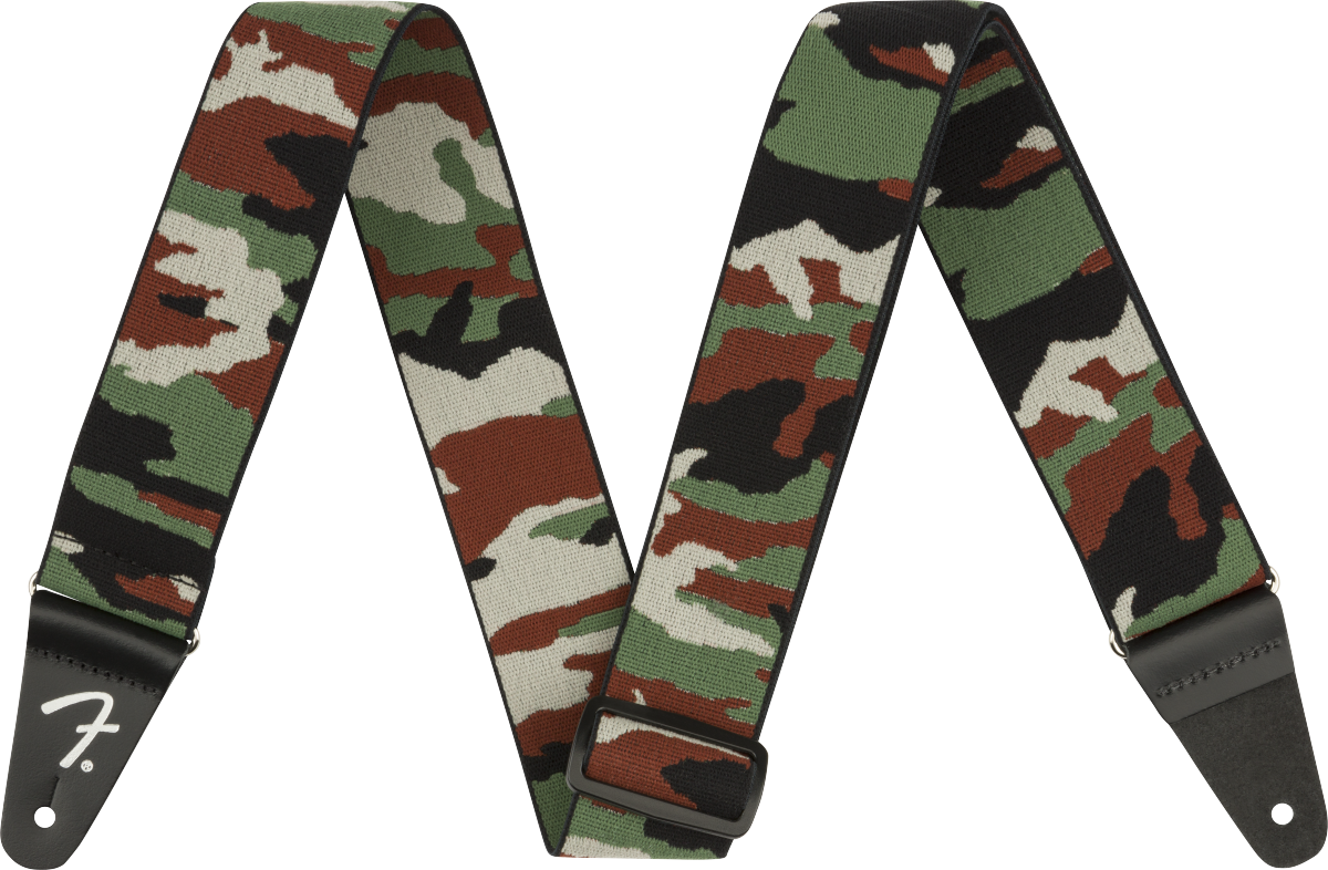 Fender Weighless 2 Inches Camo Guitar Strap Green - Guitar strap - Main picture