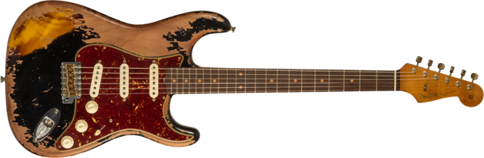 Fender Custom Shop 1960 Stratocaster Roasted #CZ581210 - Super heavy relic black o. 2-color sunburst