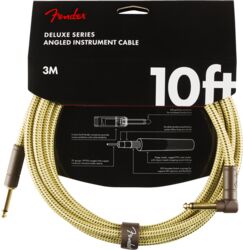 Cable Fender Deluxe Instrument Cable, Straight/Angle, 10ft - Tweed