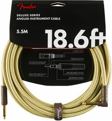 Cable Fender Deluxe Instrument Cable, Straight/Angle, 18.6ft - Tweed