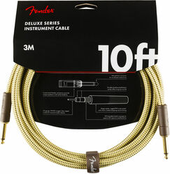 Cable Fender Deluxe Instrument Cable, Straight/Straight, 10ft - Tweed