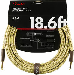 Cable Fender Deluxe Instrument Cable, Straight/Straight, 18.6ft - Tweed