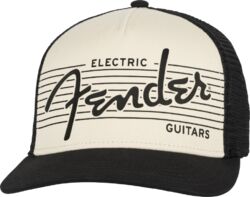 Cap Fender ELECTRIC GUITAR HAT BLACK / CREAM - CASQUETTE - Unique size
