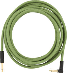 Cable Fender Festival Pure Hemp Instrument Cable, Straight/Angle, 18.6ft - Green