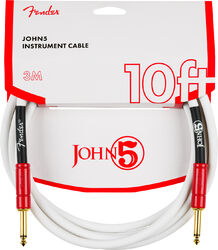 Cable Fender John 5 Instrument Cable 10 ft - White & Red