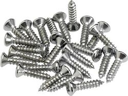 Screw Fender Pickguard - Control Plate Mounting Screws (24) Chrome