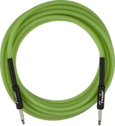 Cable Fender Pro Glow In The Dark Instrument Cable, 18.6ft, Straight/Straight - Green