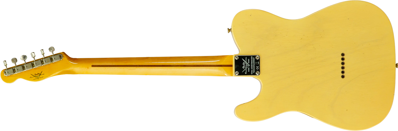 Fender Custom Shop Broadcaster Tele 70th Ann. Ltd Mn #r106019 - Journeyman Relic Nocaster Blonde - Tel shape electric guitar - Variation 2