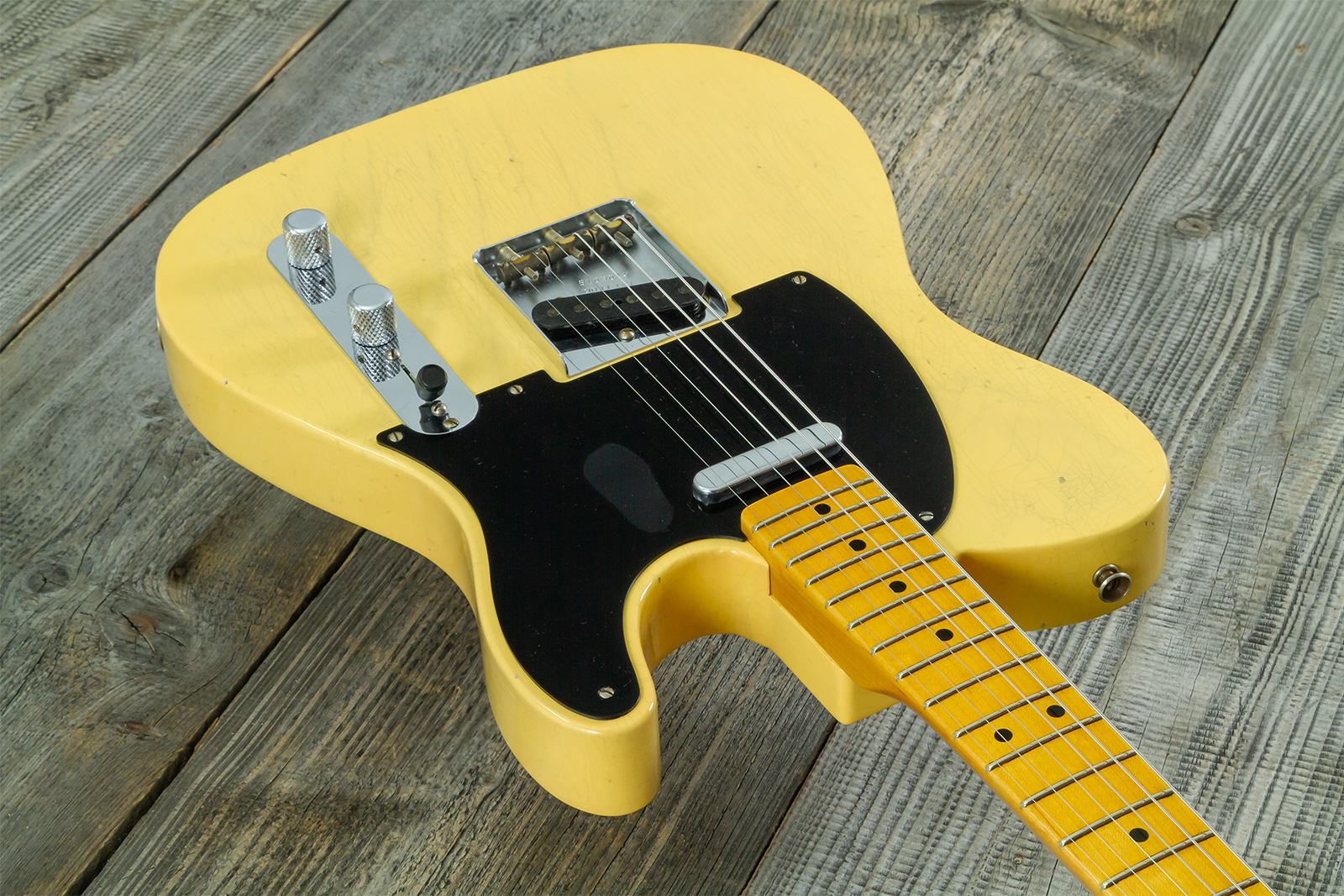 Fender Custom Shop Broadcaster Tele 70th Ann. Ltd Mn #r106019 - Journeyman Relic Nocaster Blonde - Tel shape electric guitar - Variation 3