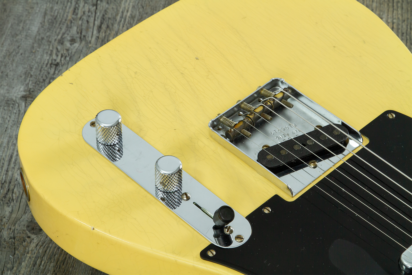 Fender Custom Shop Broadcaster Tele 70th Ann. Ltd Mn #r106019 - Journeyman Relic Nocaster Blonde - Tel shape electric guitar - Variation 5