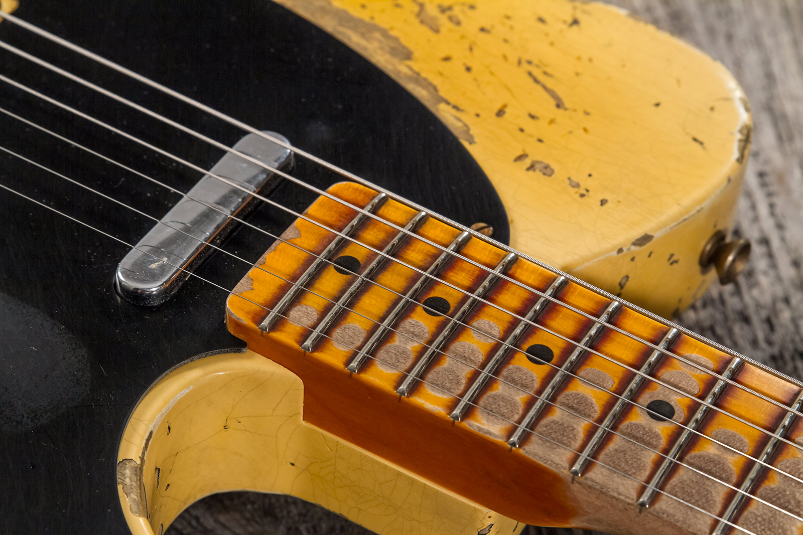 Fender Custom Shop Double Esquire/tele 1950 2s Ht Mn #r126773 - Super Heavy Relic Aged Nocaster Blonde - Tel shape electric guitar - Variation 3