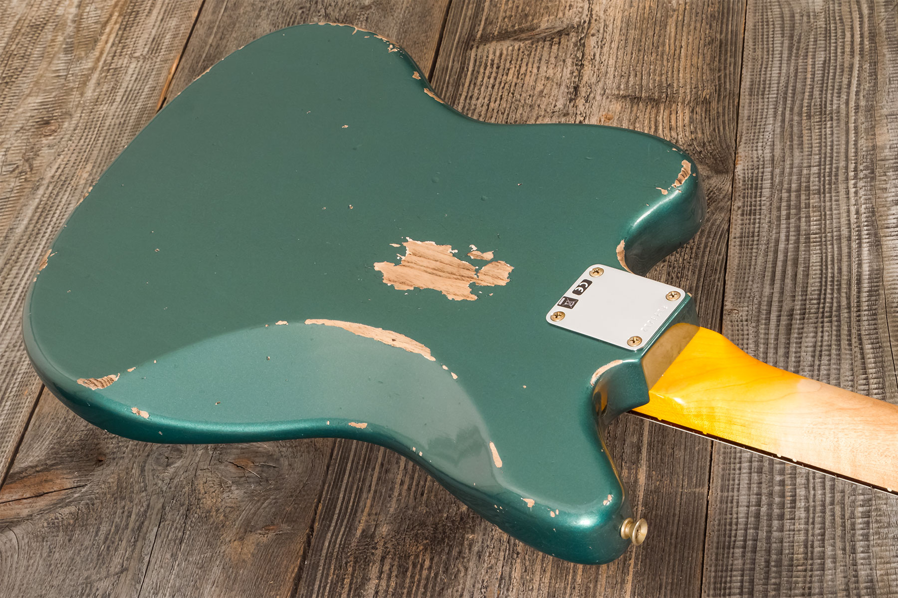 Fender Custom Shop Jaguar 1962 Shsc 2s Trem Rw #r138212 - Heavy Relic Sherwood Green Metallic - Retro rock electric guitar - Variation 7