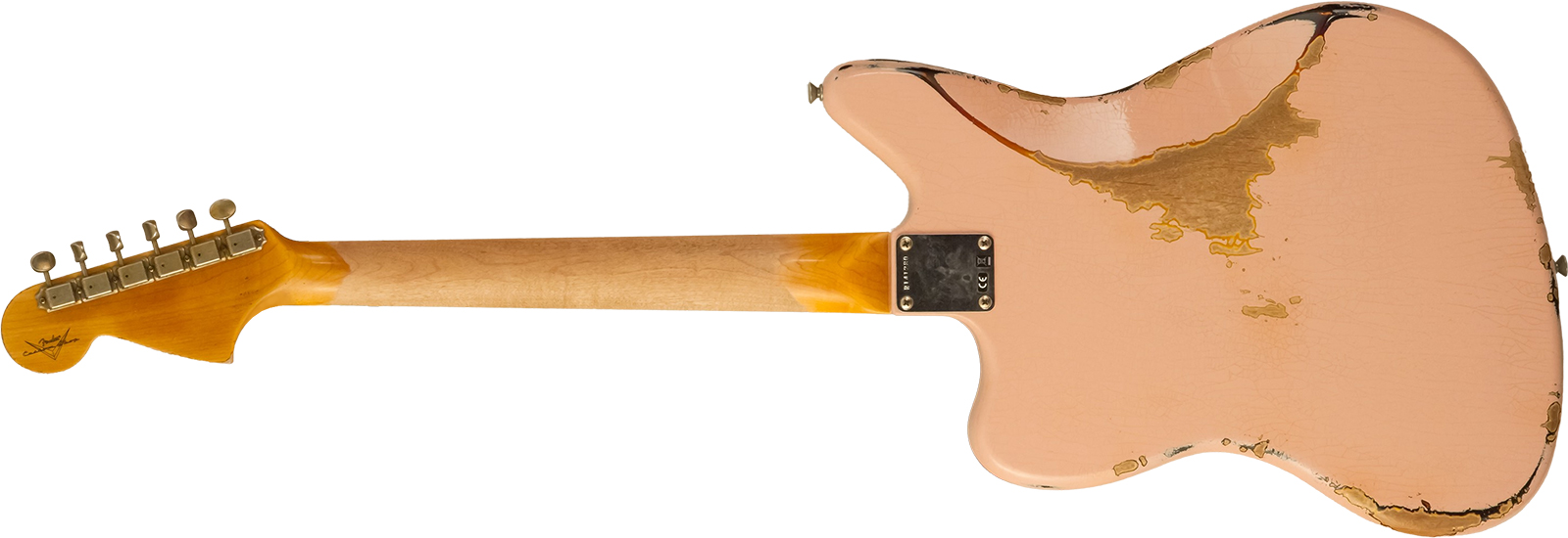 Fender Custom Shop Jaguar 1962 Shsc 2s Trem Rw #r141280 - Heavy Relic Shell Pink O. 3-color Sunburst - Retro rock electric guitar - Variation 1