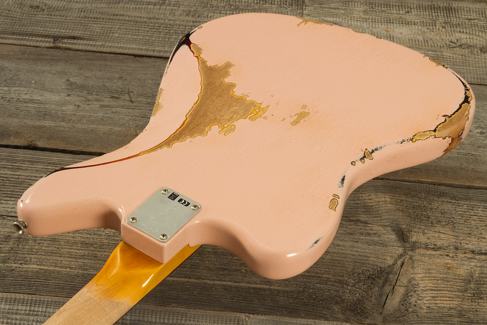 Fender Custom Shop Jaguar 1962 Shsc 2s Trem Rw #r141280 - Heavy Relic Shell Pink O. 3-color Sunburst - Retro rock electric guitar - Variation 8