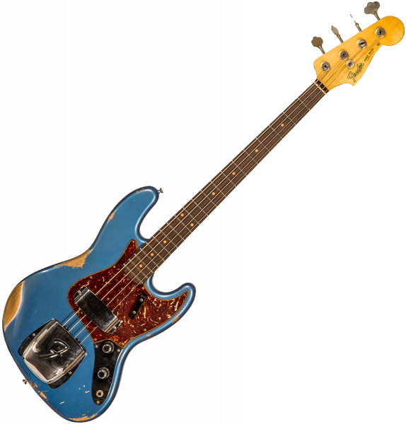 Solid body electric bass Fender Custom Shop 1961 Jazz Bass #CZ556667 - Heavy relic lake placid blue