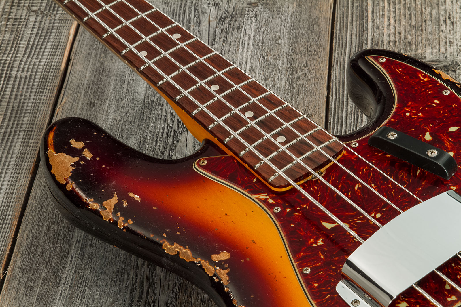 Fender Custom Shop Jazz Bass 1961 Rw #cz572155 - Heavy Relic 3-color Sunburst - Solid body electric bass - Variation 3