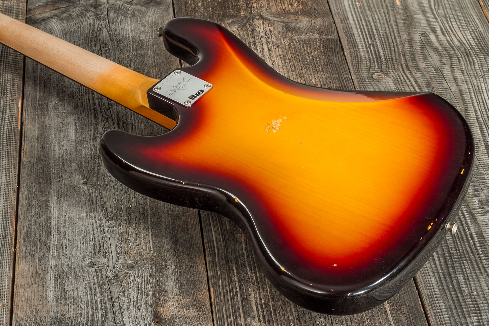 Fender Custom Shop  Jazz Bass 1962 Rw #cz569015 - Relic 3-color Sunburst - Solid body electric bass - Variation 6