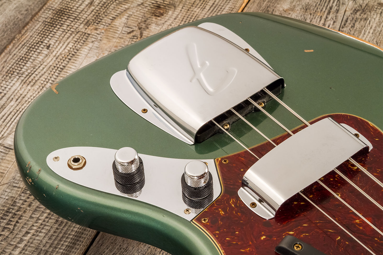 Fender Custom Shop Jazz Bass 1963 Rw #r135891 - Relic Sherwood Green Metallic - Solid body electric bass - Variation 3
