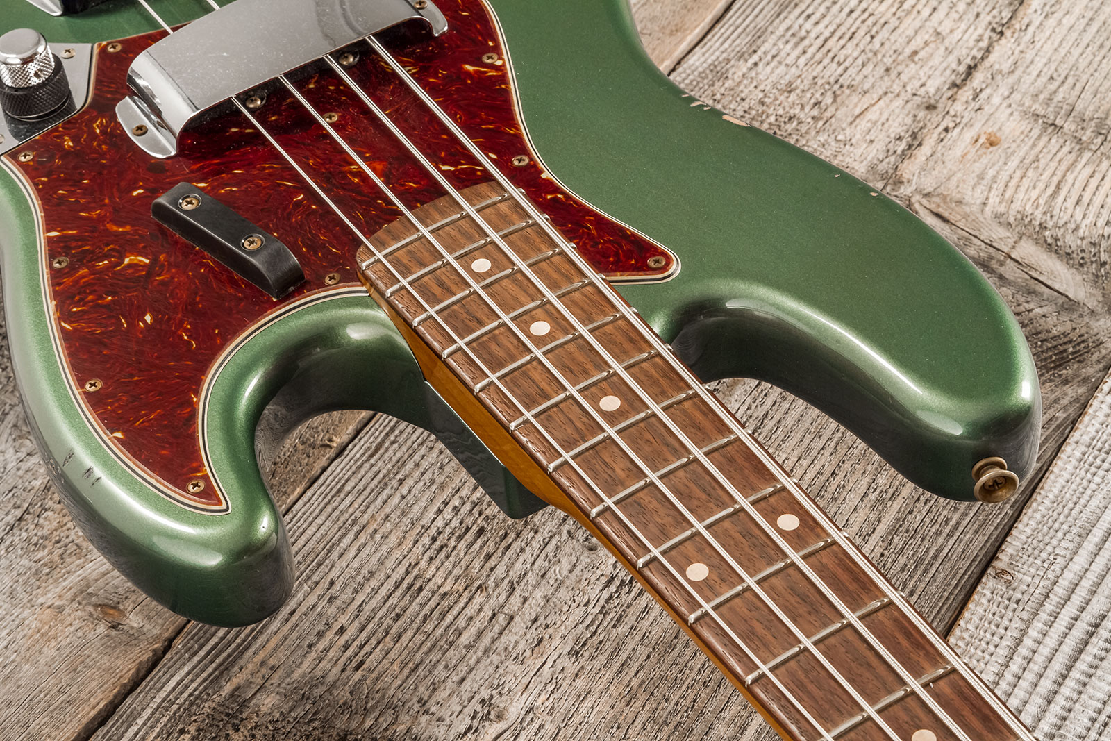 Fender Custom Shop Jazz Bass 1963 Rw #r135891 - Relic Sherwood Green Metallic - Solid body electric bass - Variation 4