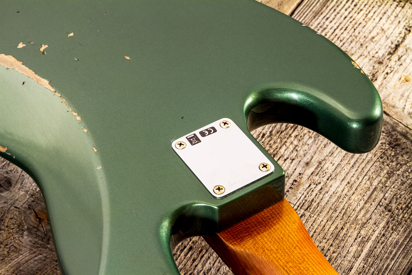 Fender Custom Shop Jazz Bass 1963 Rw #r135891 - Relic Sherwood Green Metallic - Solid body electric bass - Variation 7