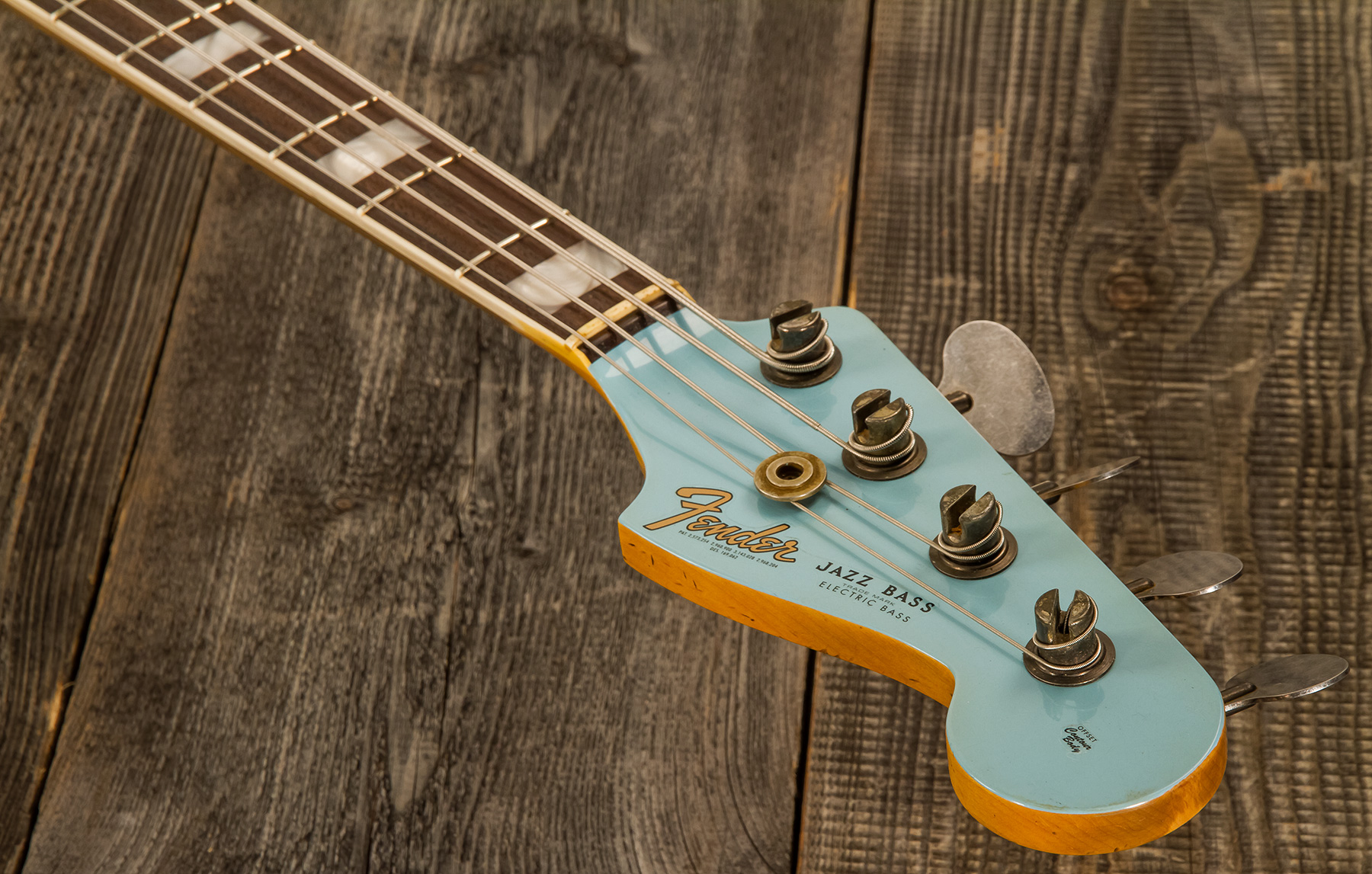Fender Custom Shop Jazz Bass 1966 Rw #cz553892 - Journeyman Relic Daphne Blue - Solid body electric bass - Variation 4